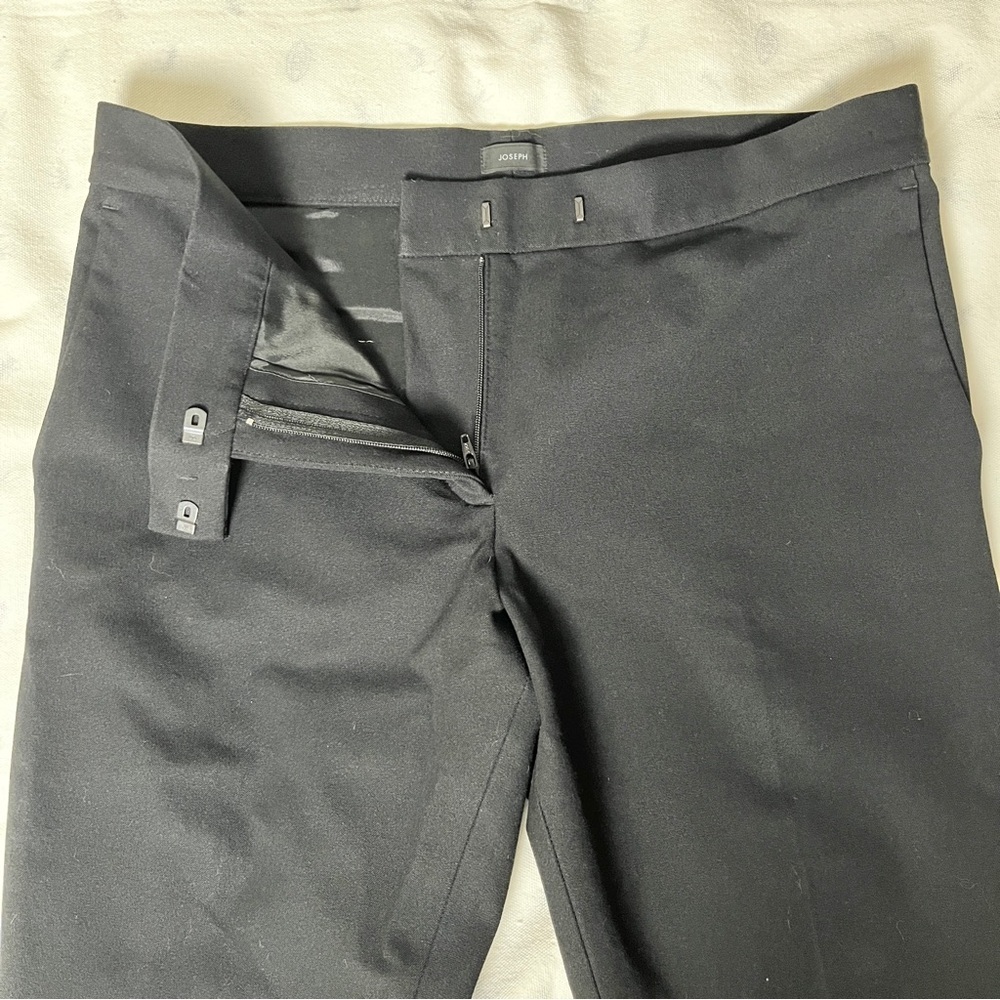 Joseph 'Finley' Gabardine Straight Leg Pants Italian Bi‑Stretch Twill Black US 8 - Picture 5 of 16